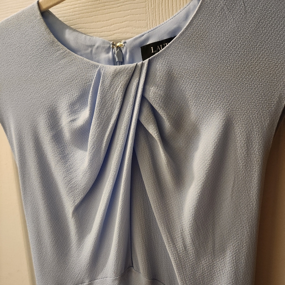 Beautiful Soft Blue Ralph Lauren  Crepe Midi Dress - Picture 2 of 5